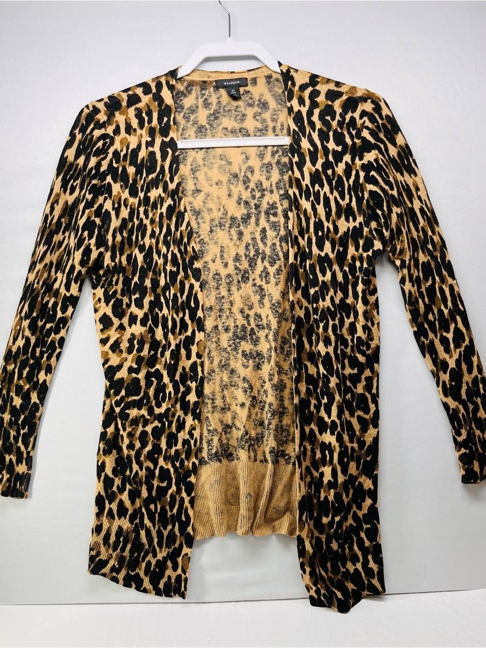 Halogen Leopard Print Open-Front Cardigan - Tan & Black